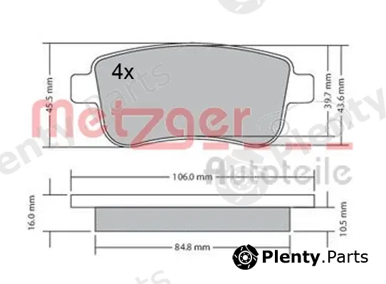 Metzger 1170300 — Brake Pad Set, disc brake GREENPARTS