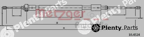 Metzger 10.4524 — Cable Pull, parking brake