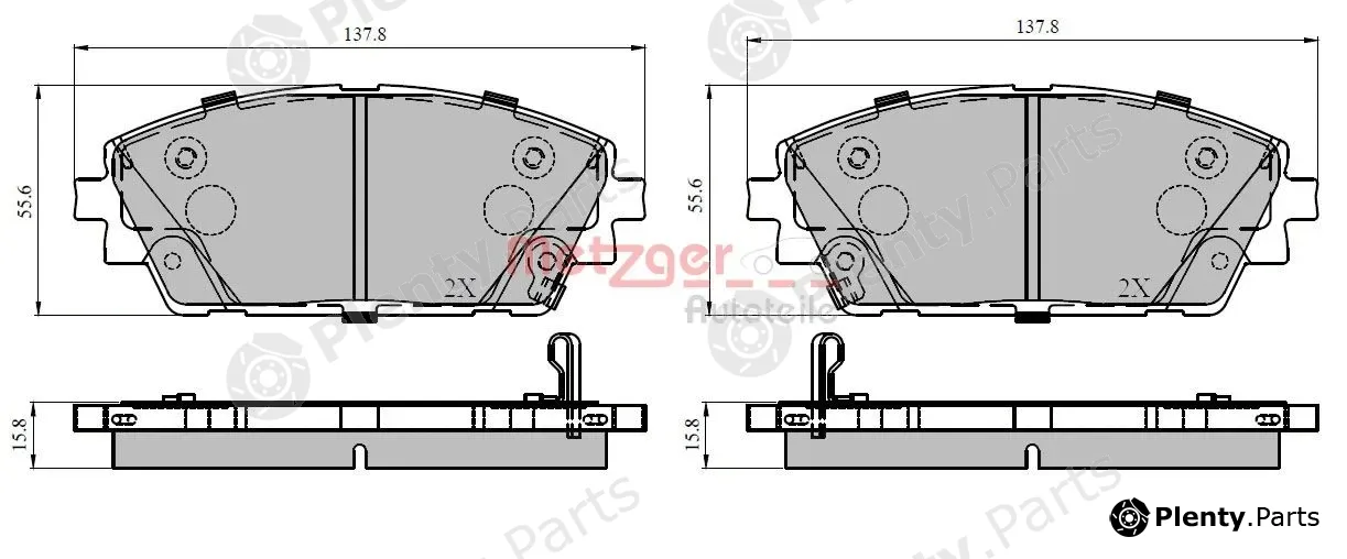 Metzger 1170952 — Brake Pad Set, disc brake GREENPARTS
