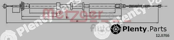 Metzger 12.0766 — Cable Pull, parking brake