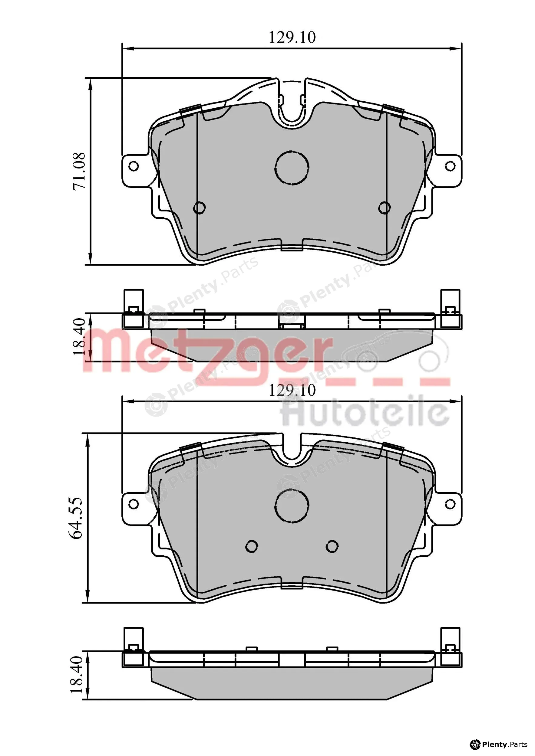 Metzger 1170833 — Brake Pad Set, disc brake