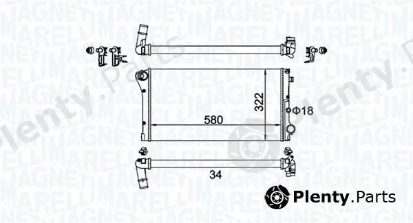 Magneti Marelli 350213161500 — Radiator, engine cooling