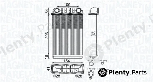 Magneti Marelli 350218512000 — Heat Exchanger, interior heating