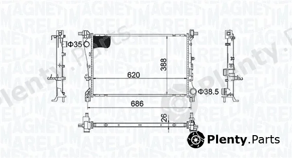 Magneti Marelli 350213203800 — Radiator, engine cooling
