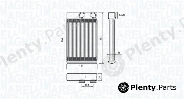 Magneti Marelli 350218478000 — Heat Exchanger, interior heating