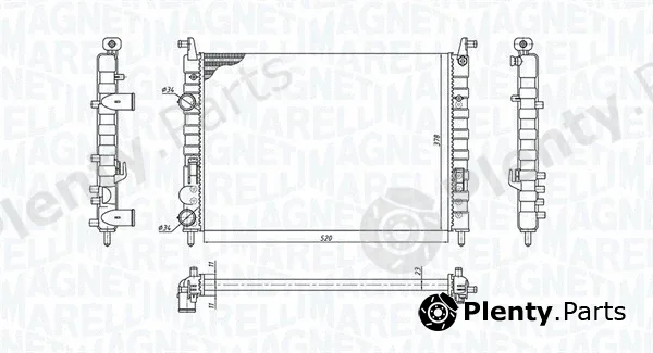 Magneti Marelli 350213196300 — Radiator, engine cooling
