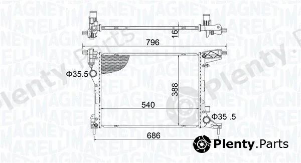 Magneti Marelli 350213203700 — Radiator, engine cooling