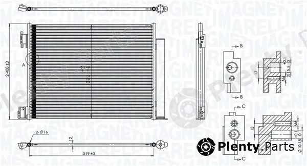 Magneti Marelli 350203101500 — Condenser, air conditioning