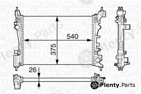 Magneti Marelli 350213143100 — Radiator, engine cooling