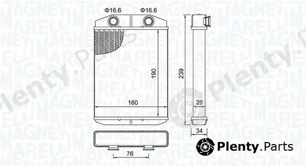 Magneti Marelli 350218507000 — Heat Exchanger, interior heating