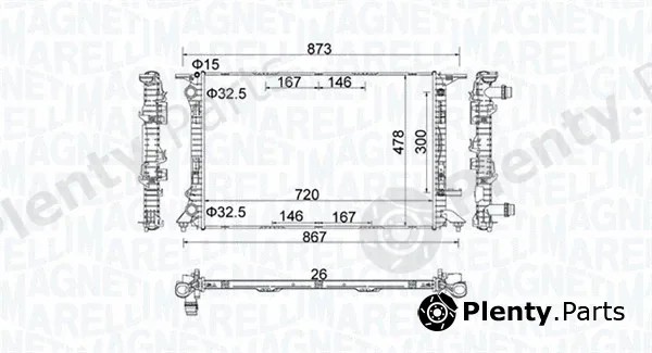 Magneti Marelli 350213152100 — Radiator, engine cooling