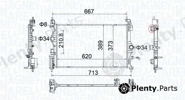 Magneti Marelli 350213206900 — Radiator, engine cooling