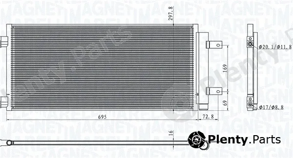 Magneti Marelli 350203101600 — Condenser, air conditioning