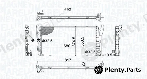 Magneti Marelli 350213202800 — Radiator, engine cooling
