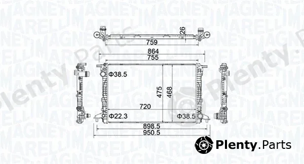 Magneti Marelli 350213154900 — Radiator, engine cooling