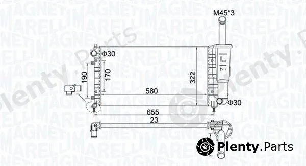 Magneti Marelli 350213183600 — Radiator, engine cooling