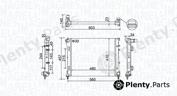 Magneti Marelli 350213151100 — Radiator, engine cooling