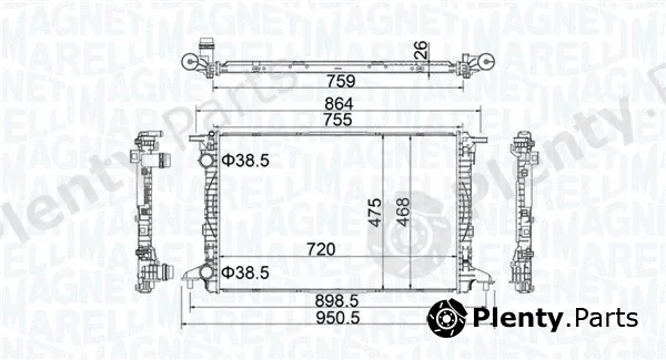 Magneti Marelli 350213208900 — Radiator, engine cooling