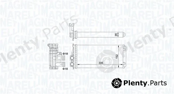 Magneti Marelli 350218435000 — Heat Exchanger, interior heating