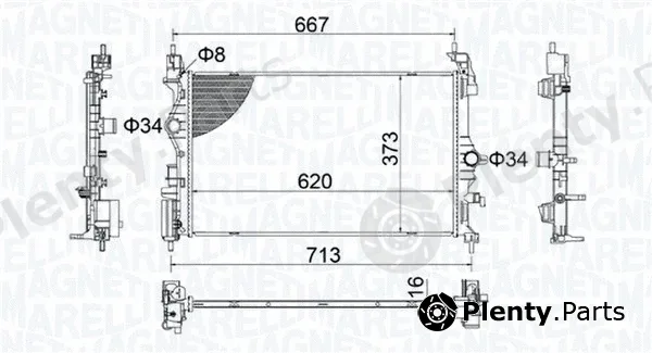 Magneti Marelli 350213206800 — Radiator, engine cooling