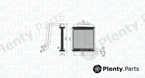 Magneti Marelli 350218458000 — Heat Exchanger, interior heating