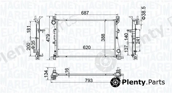 Magneti Marelli 350213203900 — Radiator, engine cooling