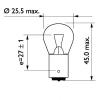 PHILIPS 13445CP Bulb, stop light; Bulb, rear fog light; Bulb, reverse light; Bulb, tail light; Bulb; Bulb, rear fog light; Bulb, reverse light; Bulb, tail light; Bulb, auxiliary stop light; Bulb, auxiliary stop light