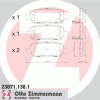 ZIMMERMANN 23871.138.1 (238711381) Brake Pad Set, disc brake