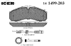 ICER 141499-203 (141499203) Brake Pad Set, disc brake