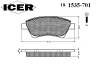 ICER 181535-701 (181535701) Brake Pad Set, disc brake