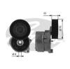 GATES T38442 Tensioner Pulley, v-ribbed belt