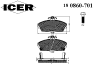 ICER 180860-701 (180860701) Brake Pad Set, disc brake