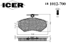 ICER 181012-700 (181012700) Brake Pad Set, disc brake