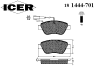 ICER 181444-701 (181444701) Brake Pad Set, disc brake