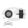 GATES T36174 Deflection/Guide Pulley, v-ribbed belt