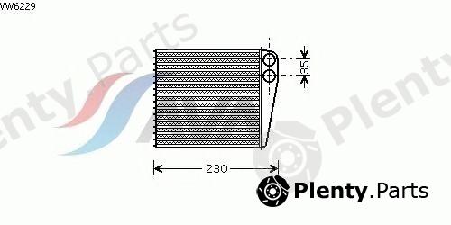  AVA QUALITY COOLING part VW6229 Heat Exchanger, interior heating
