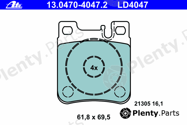 ATE part 13-0470-4047-2 (13047040472) Brake Pad Set, disc brake