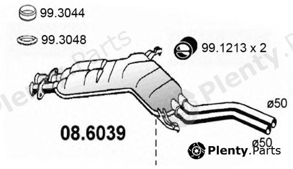  ASSO part 08.6039 (086039) Middle Silencer