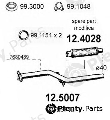  ASSO part 12.5007 (125007) Exhaust Pipe