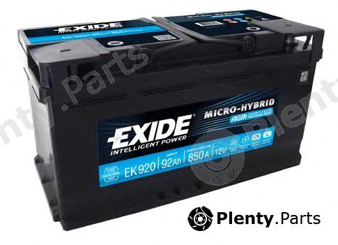  EXIDE part EK920 Starter Battery; Starter Battery