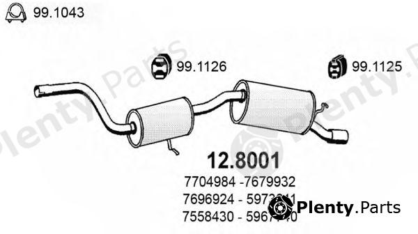  ASSO part 12.8001 (128001) Middle-/End Silencer