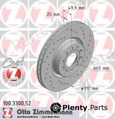  ZIMMERMANN part 100.3300.52 (100330052) Brake Disc