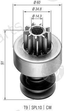  MAGNETI MARELLI part 940113020022 Pinion, starter