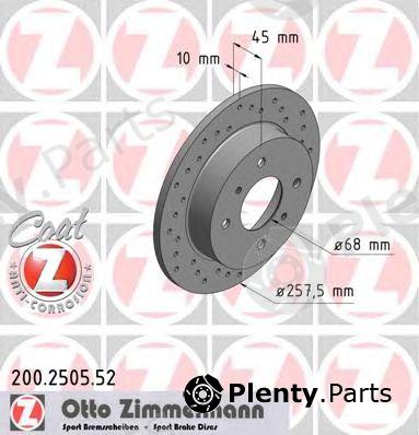  ZIMMERMANN part 200.2505.52 (200250552) Brake Disc