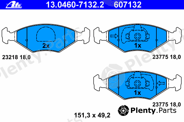  ATE part 13.0460-7132.2 (13046071322) Brake Pad Set, disc brake
