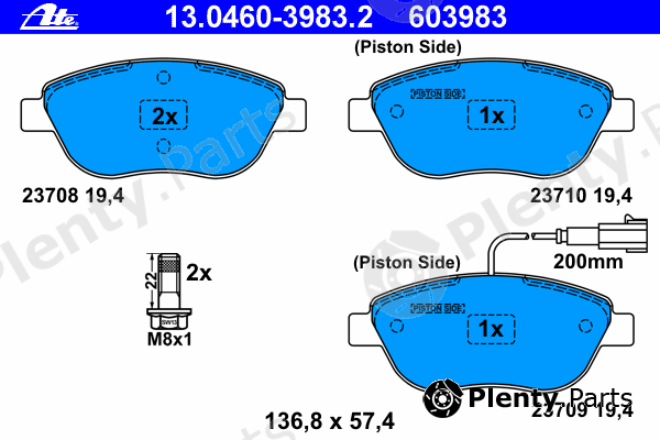  ATE part 13.0460-3983.2 (13046039832) Brake Pad Set, disc brake