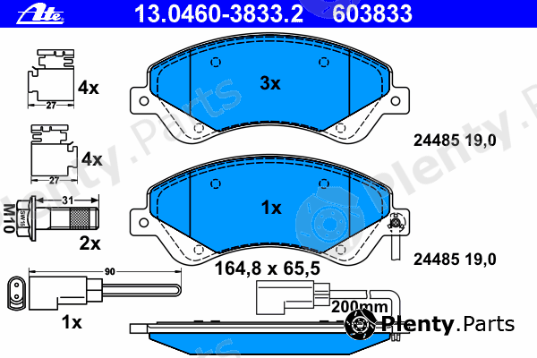  ATE part 13.0460-3833.2 (13046038332) Brake Pad Set, disc brake