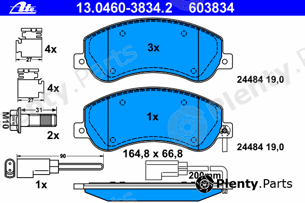  ATE part 13.0460-3834.2 (13046038342) Brake Pad Set, disc brake