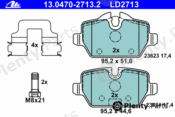  ATE part 13.0470-2713.2 (13047027132) Brake Pad Set, disc brake