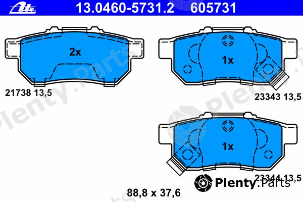  ATE part 13-0460-5731-2 (13046057312) Brake Pad Set, disc brake